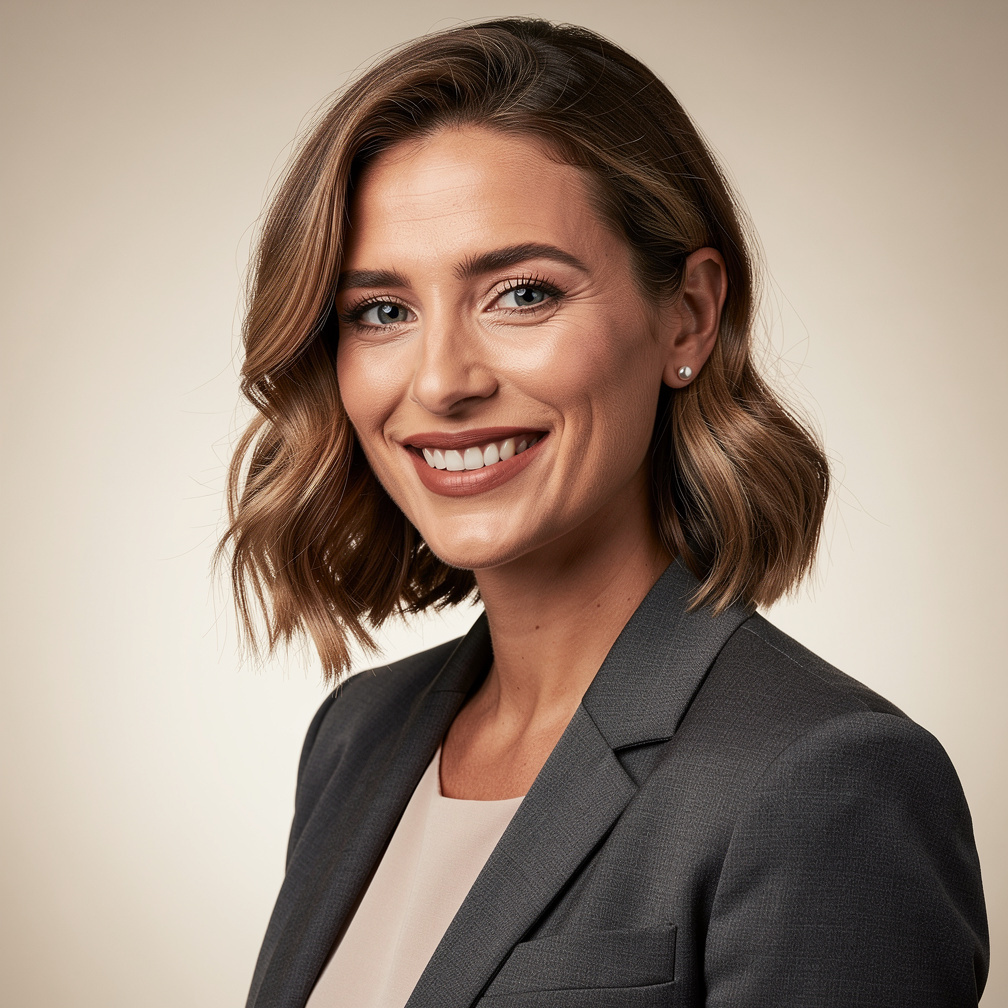 Studio portrait of a Swiss creative director in her thirties